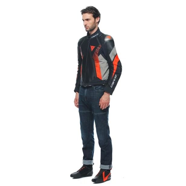 Dainese Super Rider 2 Absoluteshell Jacket Black Dark Gull Gray Fluo Red